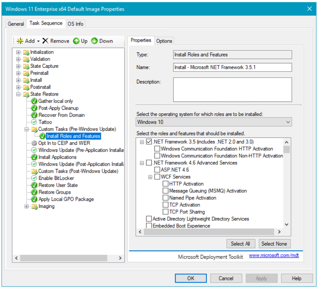 task sequence.