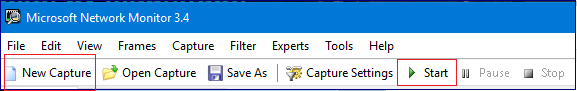 Image of the New Capture option on menu.