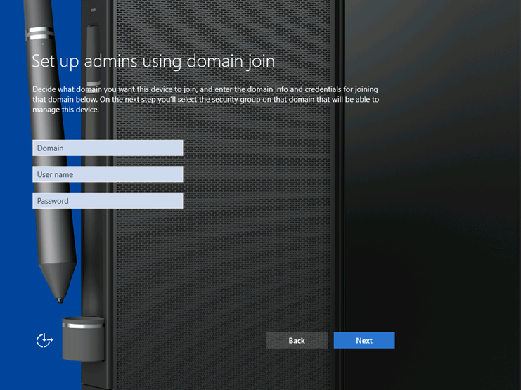 Image showing Set up admins using domain join page.