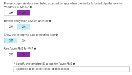 Microsoft Azure Intune, Choose if you want to include any of the optional settings