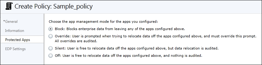 Microsoft Intune: Add the protection level for your Protected Apps list