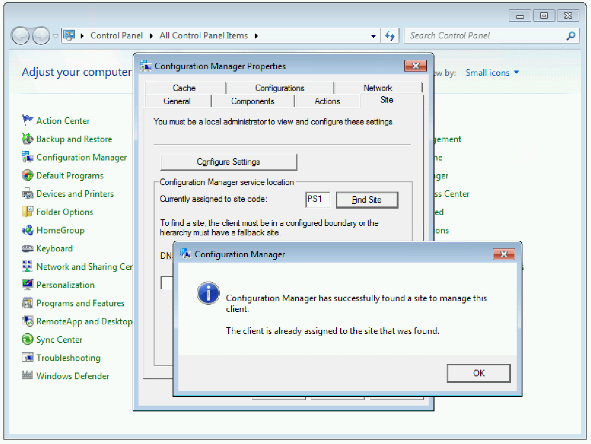 Found a site to manage this client