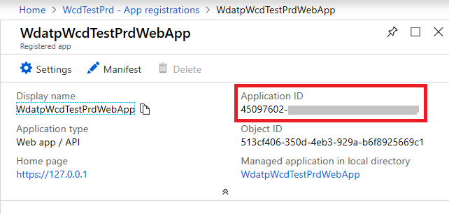 Image of created app id