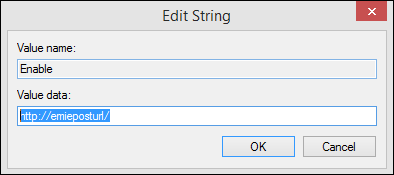 edit registry string for data collection location