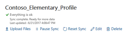 New profile sync complete with no errors