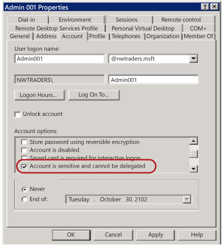 Active Directory local accounts