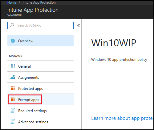 Exempt apps