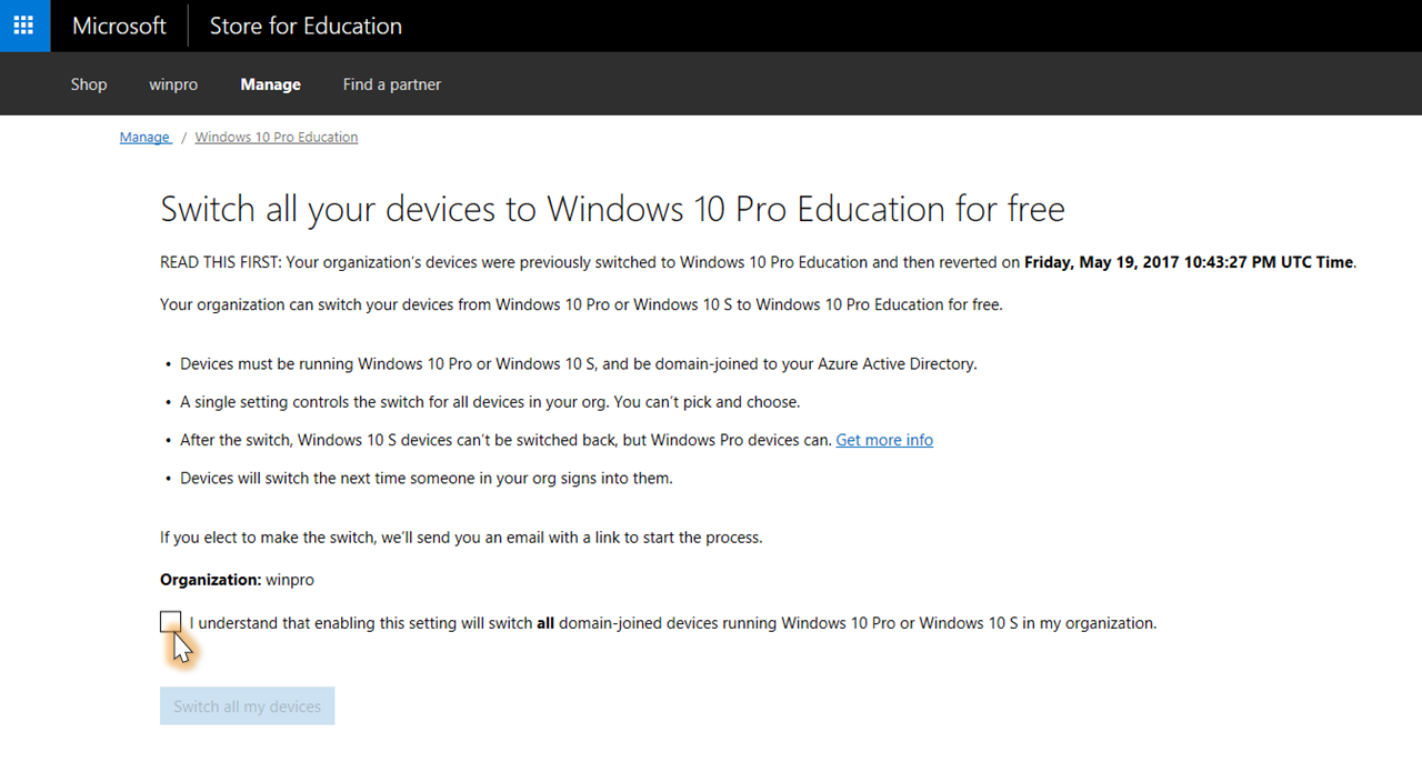 Check the box to confirm.