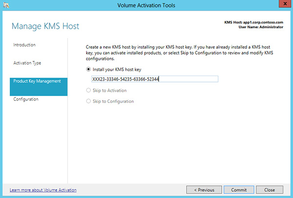 Installing your KMS host key