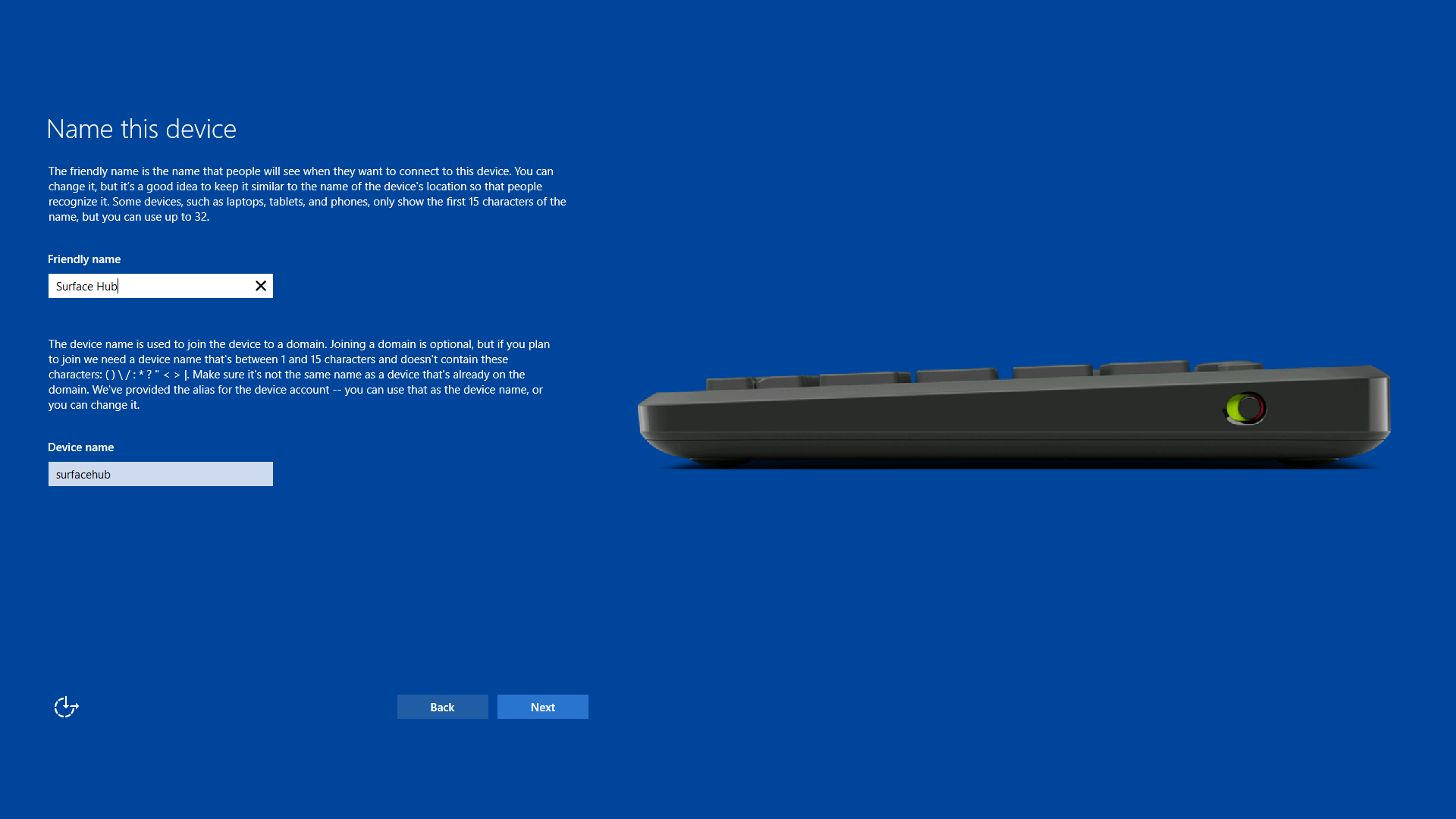 Image showing Name this device page.