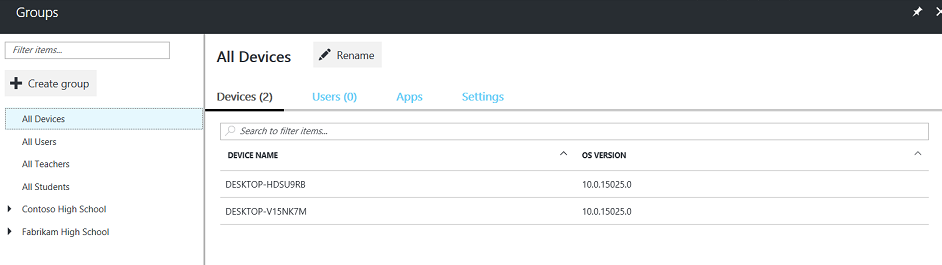 Verify that the device is managed in Intune for Education