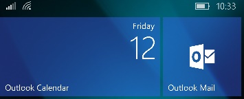 Example of the layout on a Start screen