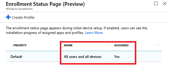 enrollment status page