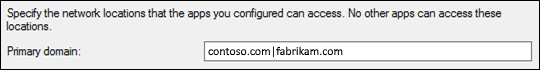 Create Configuration Item wizard, Add the primary Internet domain for your enterprise identity