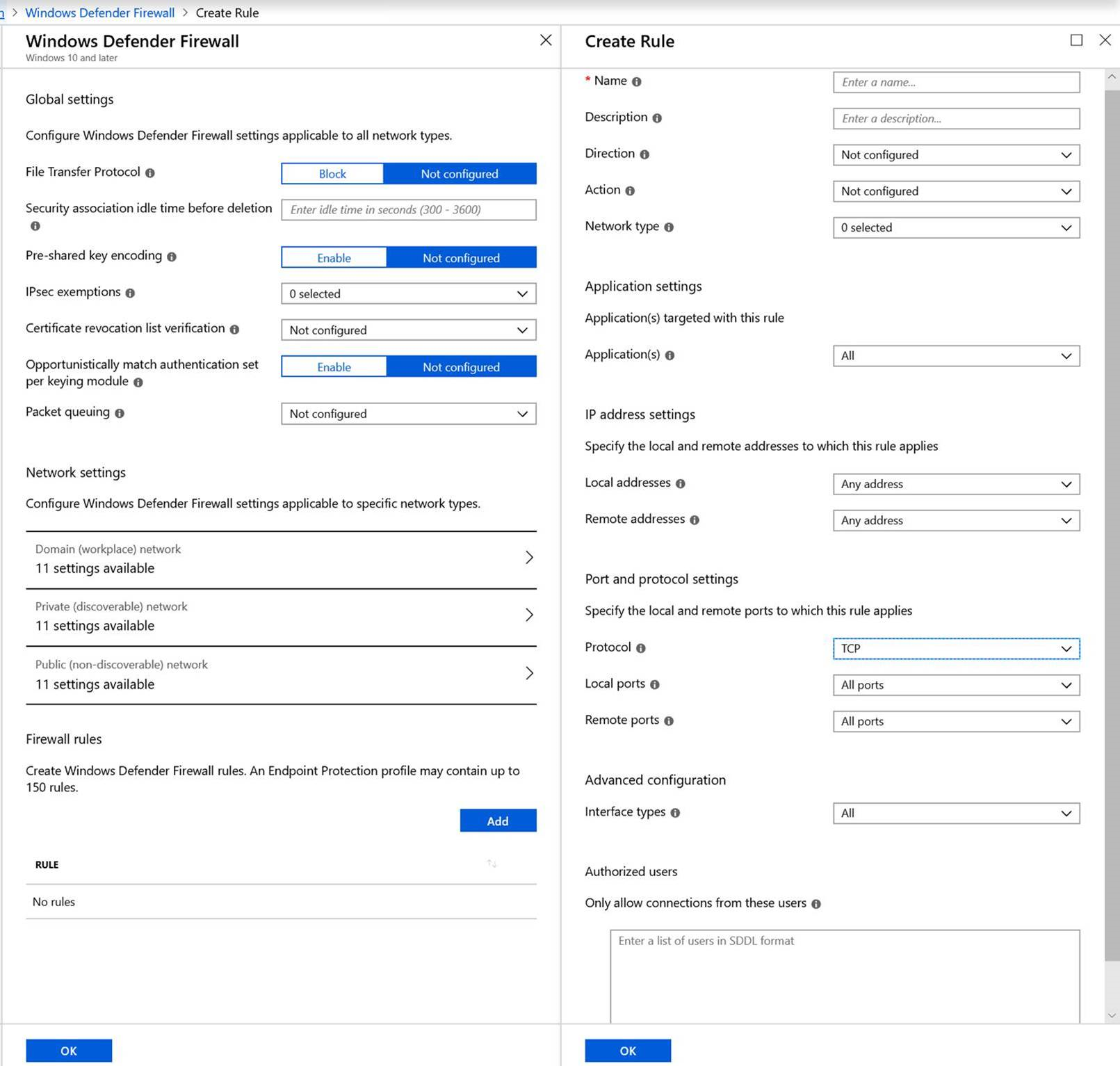 Windows Defender Firewall in Intune