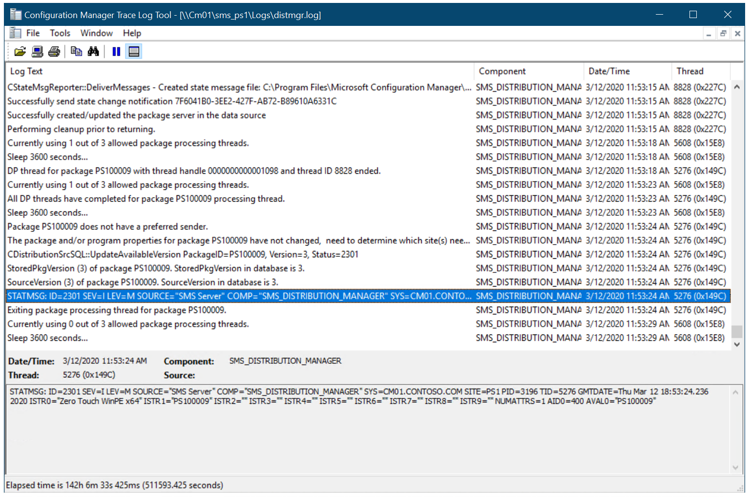 Content status for the Zero Touch WinPE x64 boot image step 1