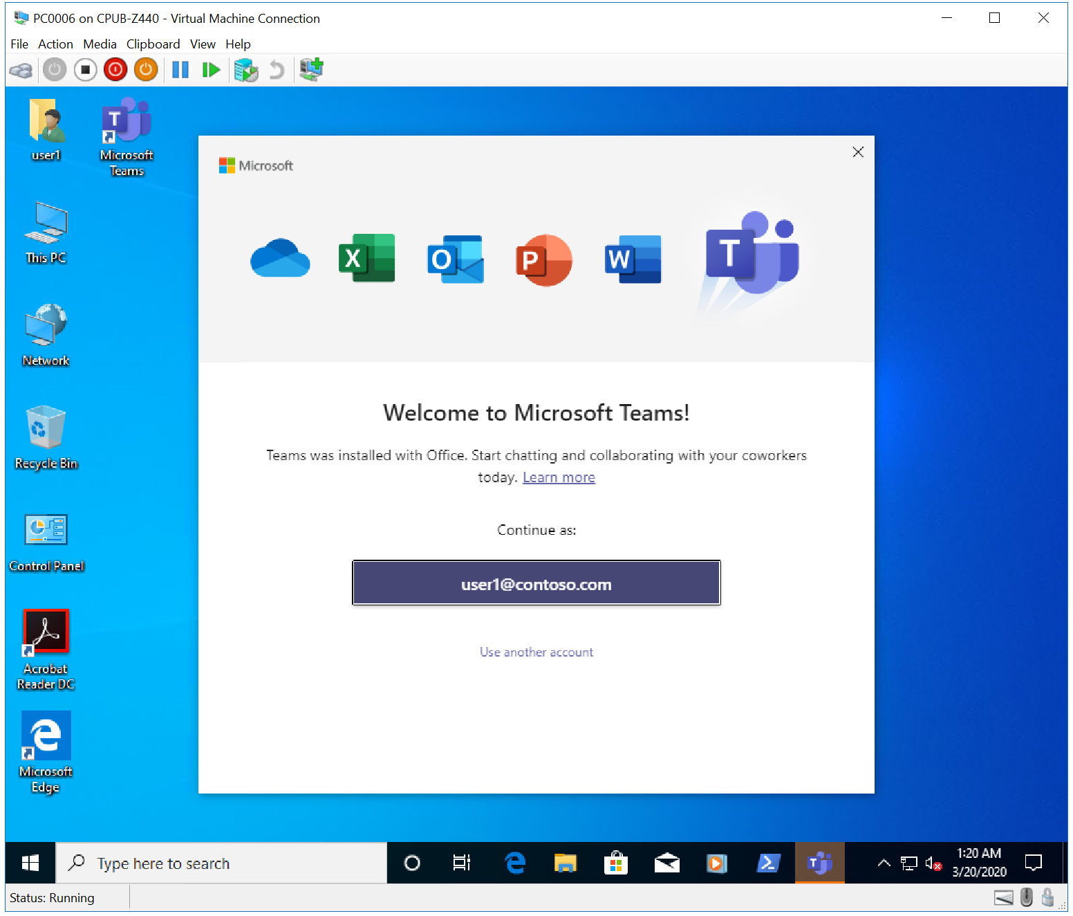 User data and setting restored example 9