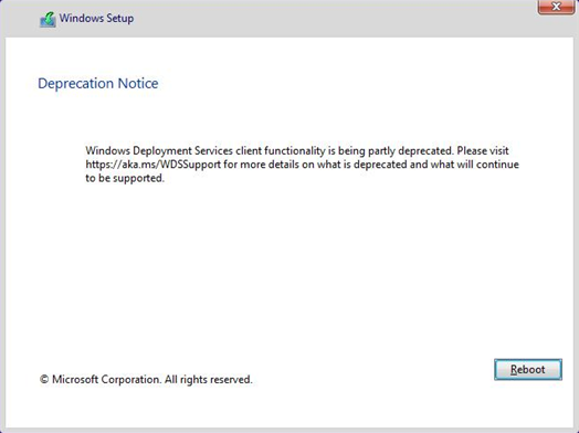 WDS deprecation notice