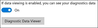 Location to turn on the Diagnostic Data Viewer