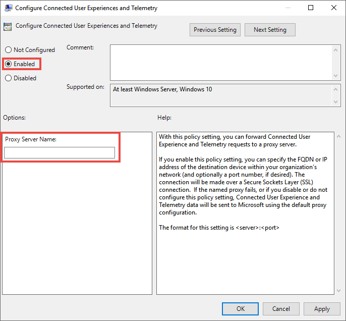 Image of Group Policy setting