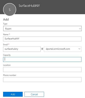 Create new room account window