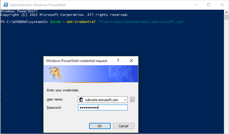Image for Windows PowerShell credential request.