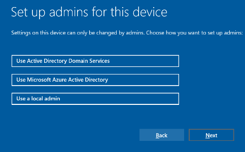 * Setup admins for this device *