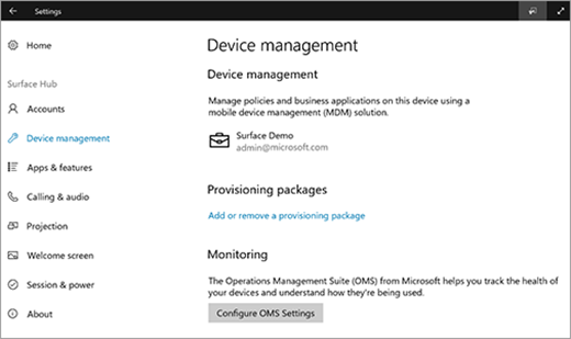 Register Surface Hub 2S with Intune