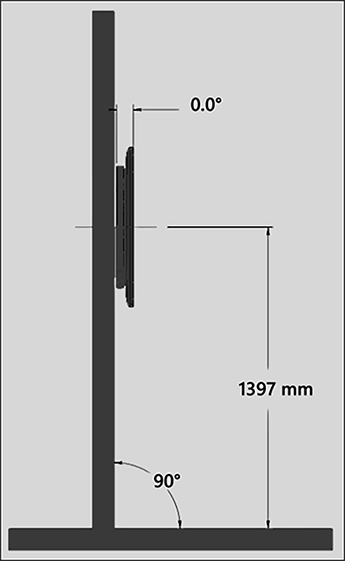 *Surface Hub 2S wall mount side view*