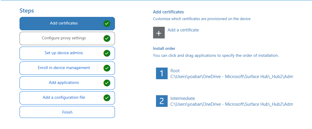 Add certificates