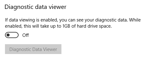 Location to turn off data viewing