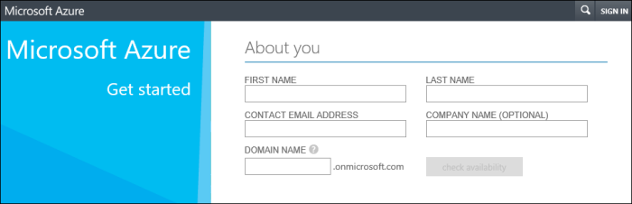 sign up for azure ad tenant