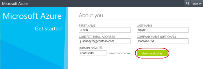 sign up for azure ad