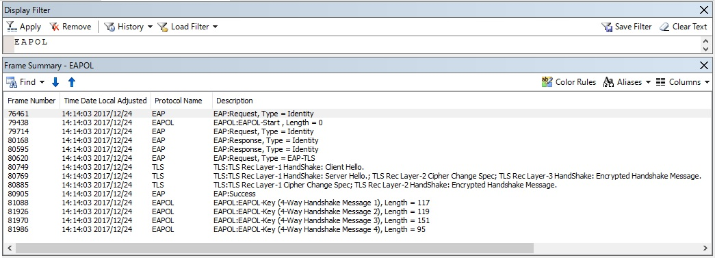 client-side packet capture data.