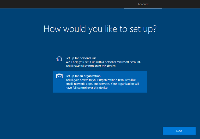 Select how you'd like to set up the device