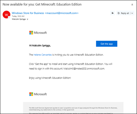Email with Get the app link