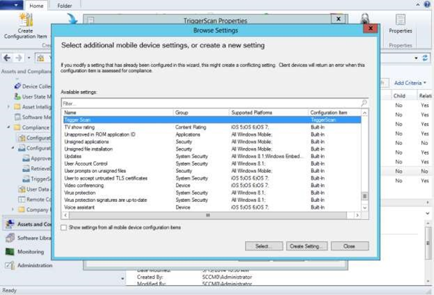 device scan using Configuration Manager