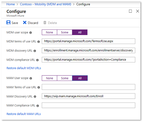 MDM user scope in the Mobility blade