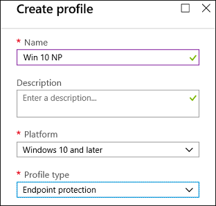 Create endpoint protection profile