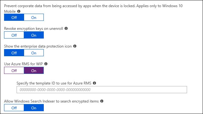Microsoft Intune, Choose if you want to include any of the optional settings