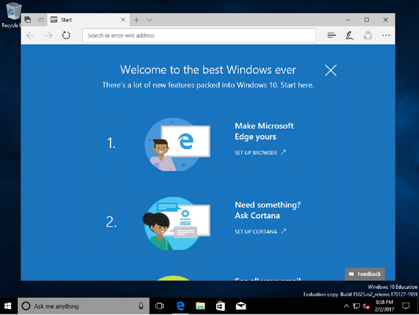 Windows setup is complete